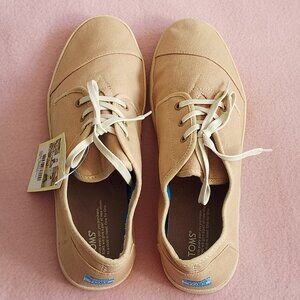 TOMS Paseo Canvas Lace-Up Shoes, Sesame, Size 14, NWT